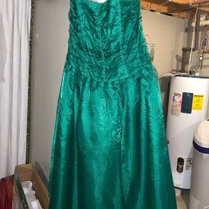 Green polka dotted dress